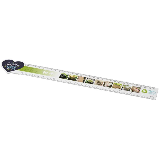 Tait 30cm heart-shaped recycled plastic ruler - Unbranded White