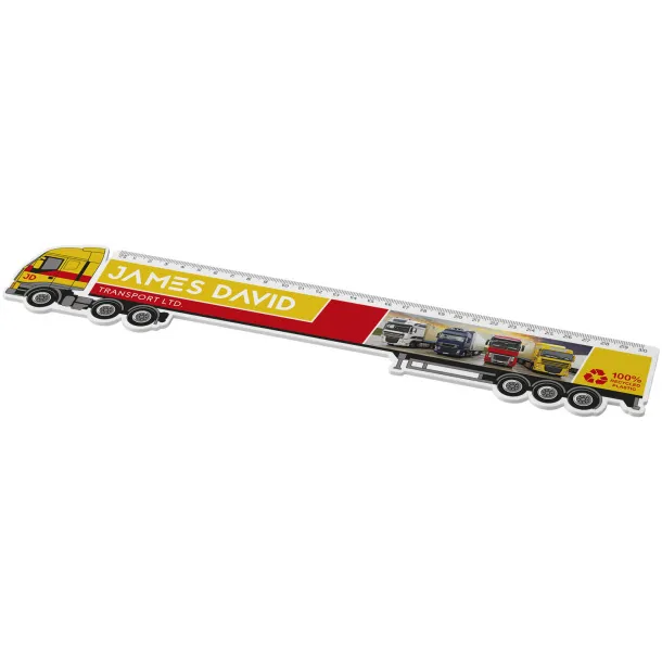 Tait 30cm lorry-shaped recycled plastic ruler White