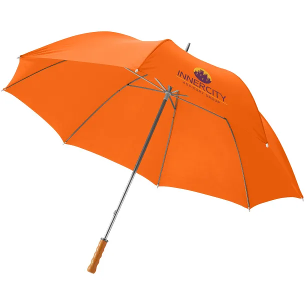 Karl 30" golf umbrella with wooden handle - Unbranded Orange