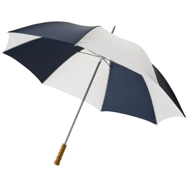 Karl 30" golf umbrella with wooden handle Navy Blue White