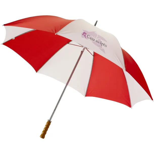 Karl 30" golf umbrella with wooden handle Red White