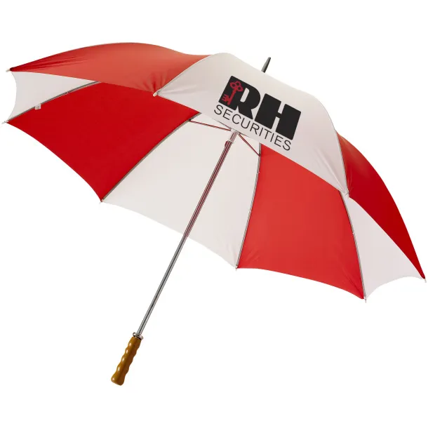 Karl 30" golf umbrella with wooden handle Red White