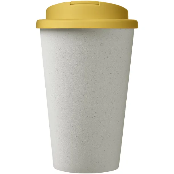 Americano® Eco 350 ml recycled tumbler with spill-proof lid - Unbranded Yellow White