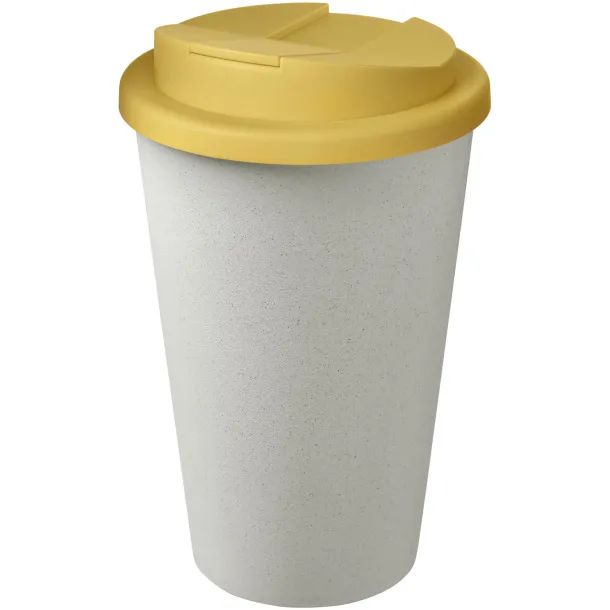 Americano® Eco 350 ml recycled tumbler with spill-proof lid - Unbranded Yellow White