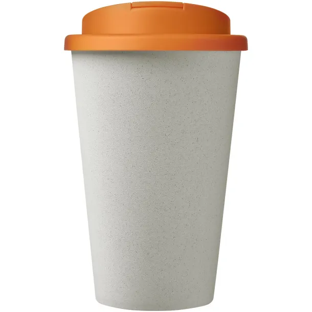 Americano® Eco 350 ml recycled tumbler with spill-proof lid - Unbranded Orange White