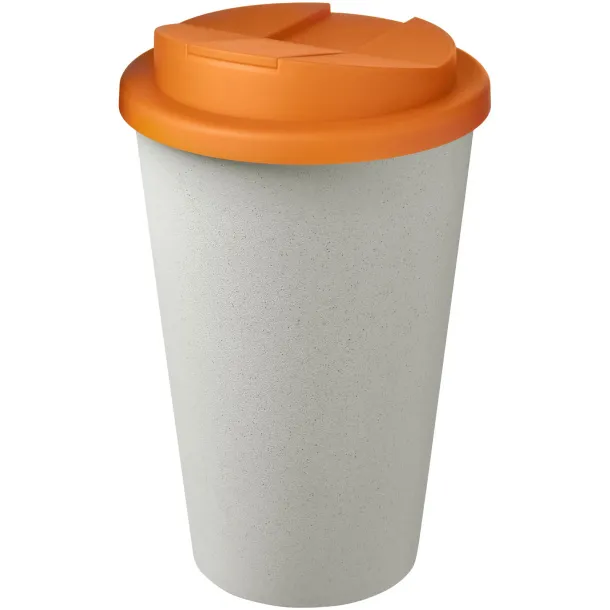 Americano® Eco 350 ml recycled tumbler with spill-proof lid - Unbranded Orange White