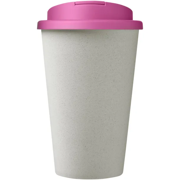 Americano® Eco 350 ml reciklirana šalica s poklopcem Transparent pink Bijela