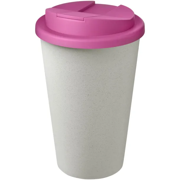 Americano® Eco 350 ml reciklirana šalica s poklopcem Transparent pink Bijela