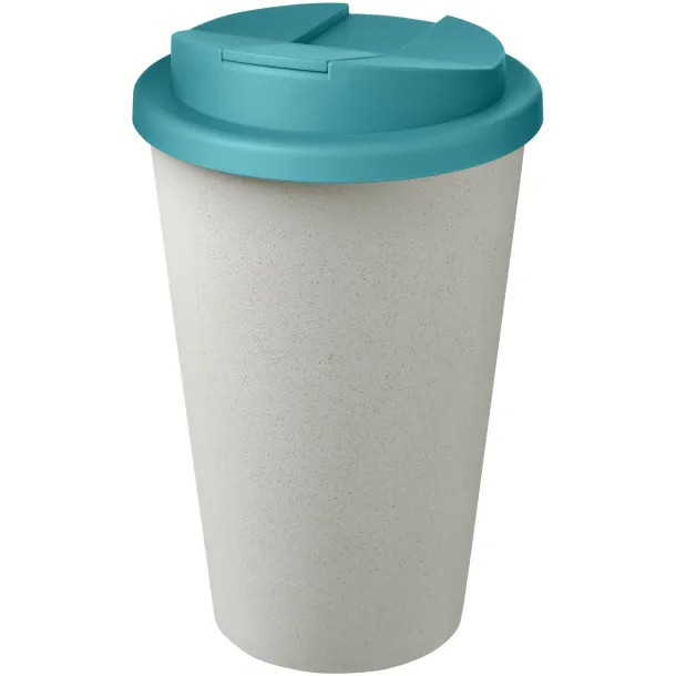 Americano® Eco 350 ml reciklirana šalica s poklopcem Aqua blue Bijela