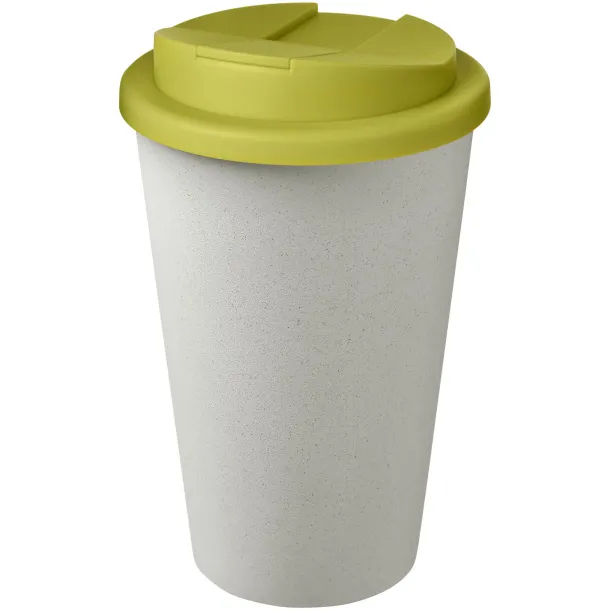 Americano® Eco 350 ml recycled tumbler with spill-proof lid - Unbranded Lime White