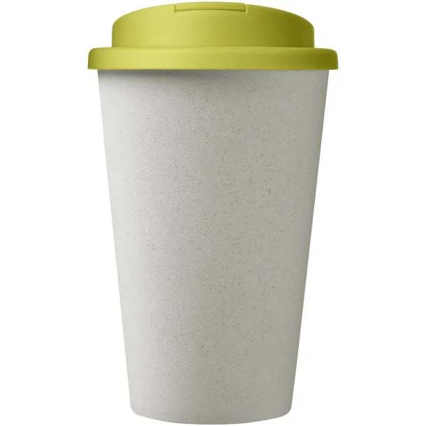 Americano® Eco 350 ml recycled tumbler with spill-proof lid - Unbranded Lime White