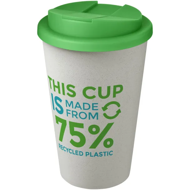 Americano® Eco 350 ml recycled tumbler with spill-proof lid - Unbranded Green White