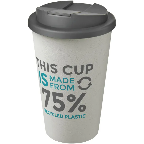 Americano® Eco 350 ml recycled tumbler with spill-proof lid - Unbranded Grey White