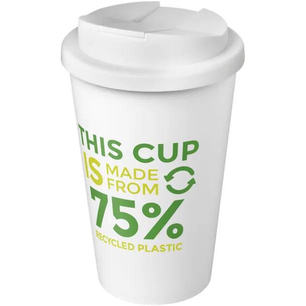 Americano® Eco 350 ml recycled tumbler with spill-proof lid - Unbranded White