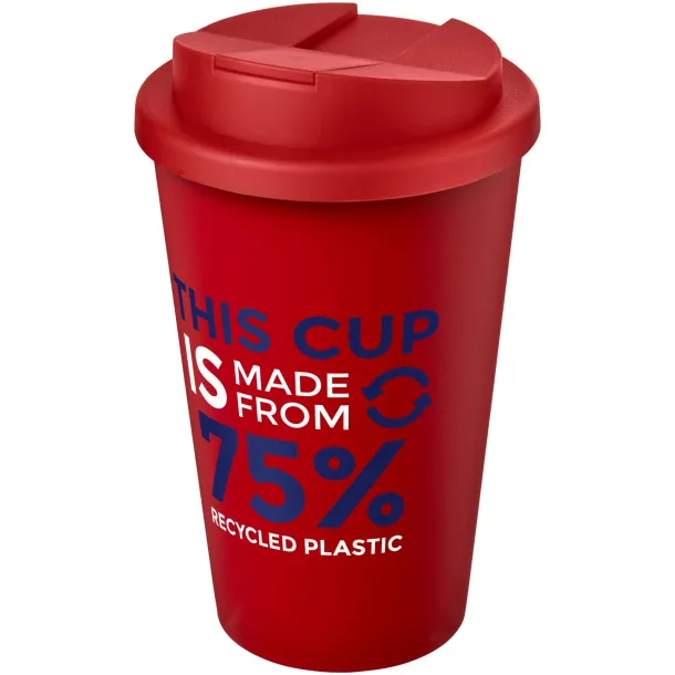 Americano® Eco 350 ml recycled tumbler with spill-proof lid - Unbranded Red