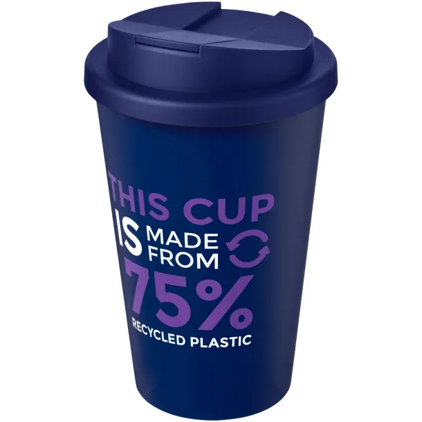 Americano® Eco 350 ml recycled tumbler with spill-proof lid - Unbranded Blue