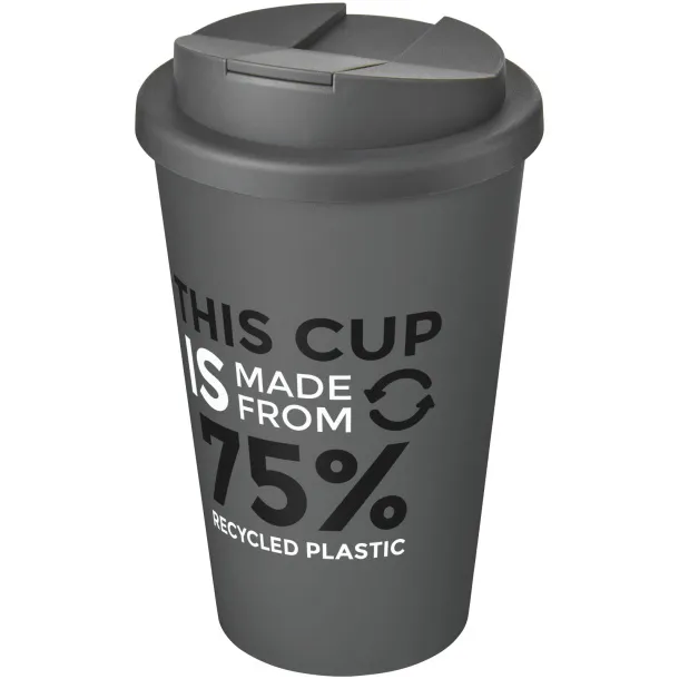 Americano® Eco 350 ml recycled tumbler with spill-proof lid - Unbranded Grey