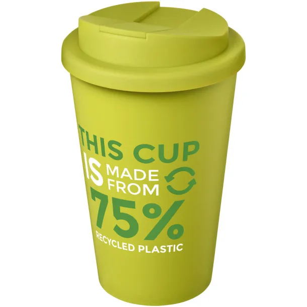 Americano® Eco 350 ml recycled tumbler with spill-proof lid - Unbranded Lime