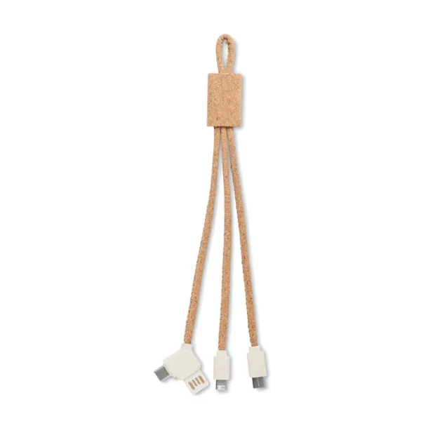 CABIE 3 in 1 charging cable in cork Beige