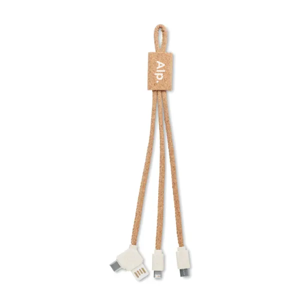 CABIE 3 in 1 charging cable in cork Beige