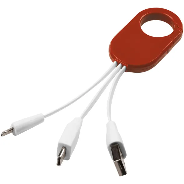 Troop 3-in-1 charging cable - Unbranded Red