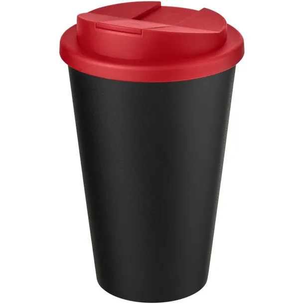 Americano® Eco 350 ml recycled tumbler with spill-proof lid - Unbranded Red Solid black