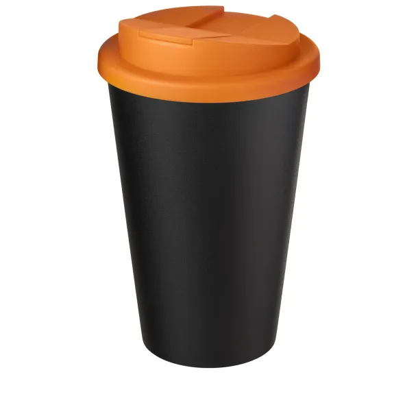 Americano® Eco 350 ml reciklirana šalica s poklopcem - Unbranded Narančasta Solid black