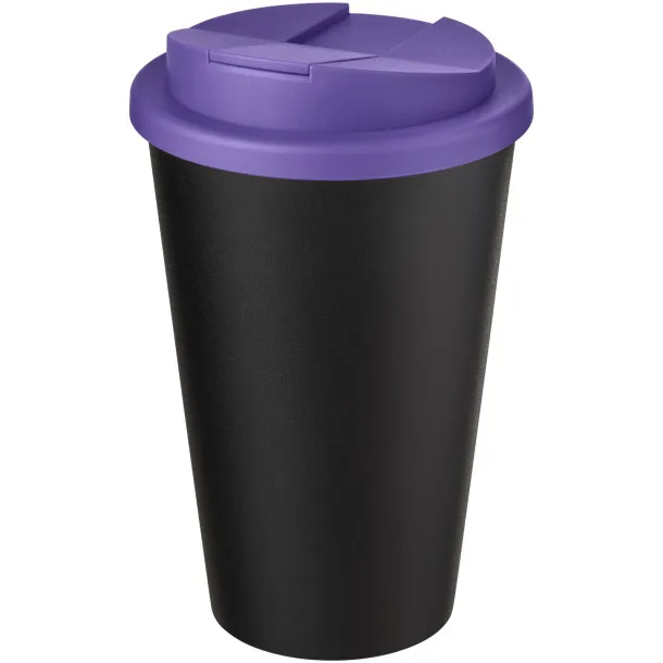 Americano® Eco 350 ml recycled tumbler with spill-proof lid - Unbranded Purple Solid black