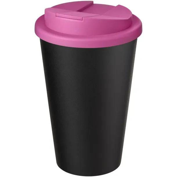 Americano® Eco 350 ml reciklirana šalica s poklopcem Transparent pink Solid black