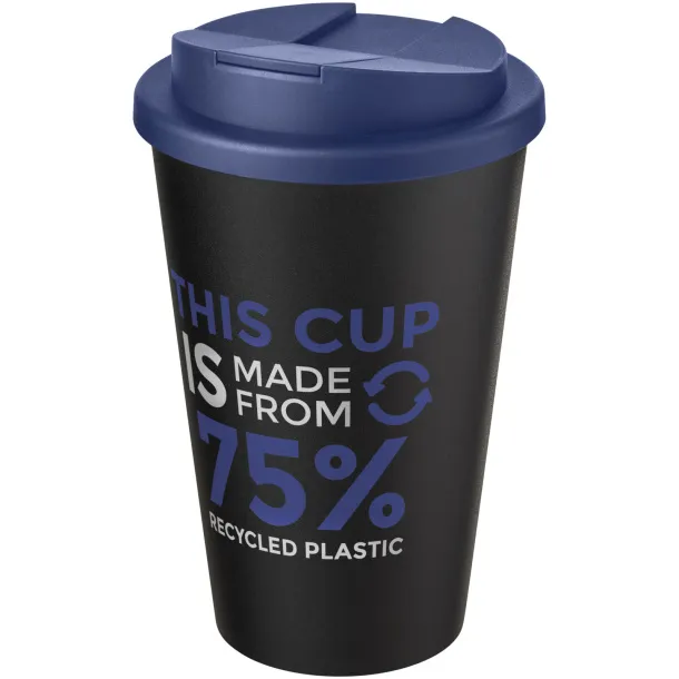 Americano® Eco 350 ml reciklirana šalica s poklopcem - Unbranded Plava Solid black