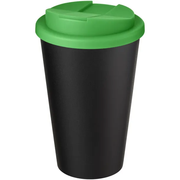 Americano® Eco 350 ml reciklirana šalica s poklopcem - Unbranded Zelena Solid black