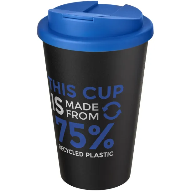 Americano® Eco 350 ml reciklirana šalica s poklopcem Mid blue Solid black