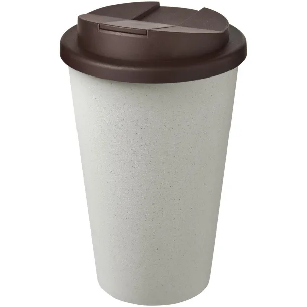 Americano® Eco 350 ml recycled tumbler with spill-proof lid - Unbranded Brown White