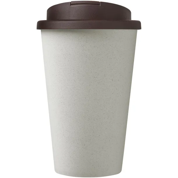 Americano® Eco 350 ml recycled tumbler with spill-proof lid - Unbranded Brown White