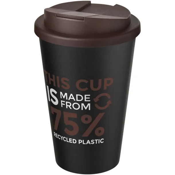 Americano® Eco 350 ml reciklirana šalica s poklopcem - Unbranded Smeđa Solid black