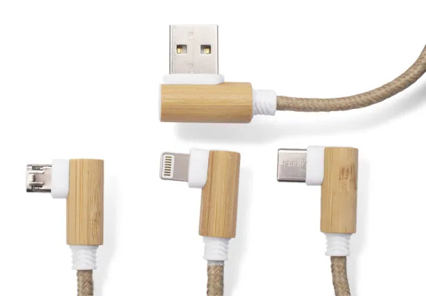 FLAX 3u1 USB kabel Prirodna