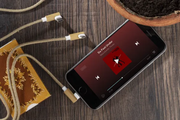 FLAX 3 in 1 USB cable naturalny