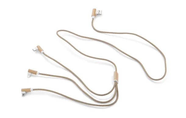 FLAX 3u1 USB kabel naturalny