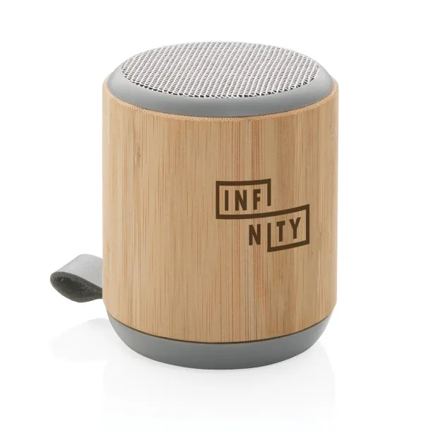  Bamboo and fabric 3W wireless speaker - XD Collection Brown 