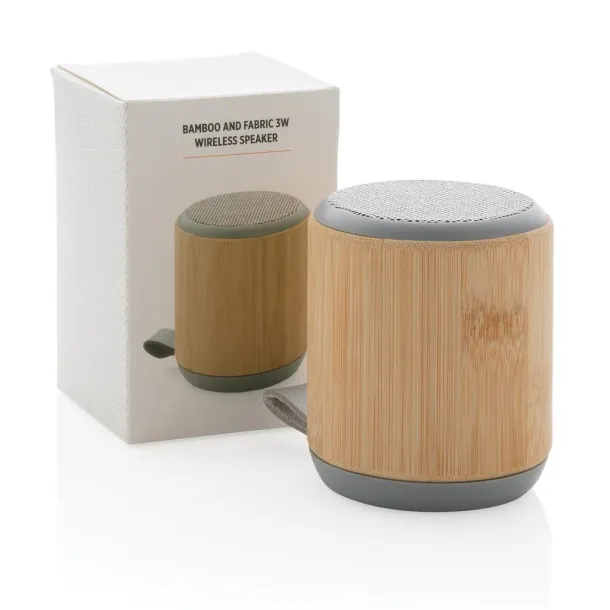  Bamboo and fabric 3W wireless speaker - XD Collection Brown 