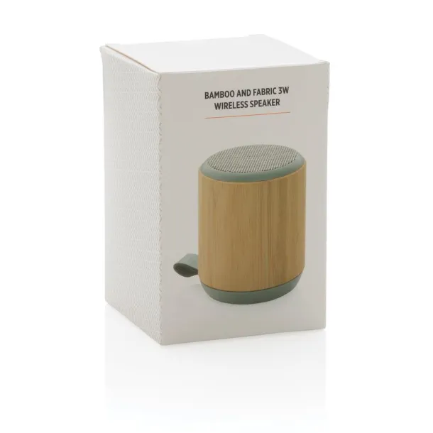  Bamboo and fabric 3W wireless speaker - XD Collection Brown 