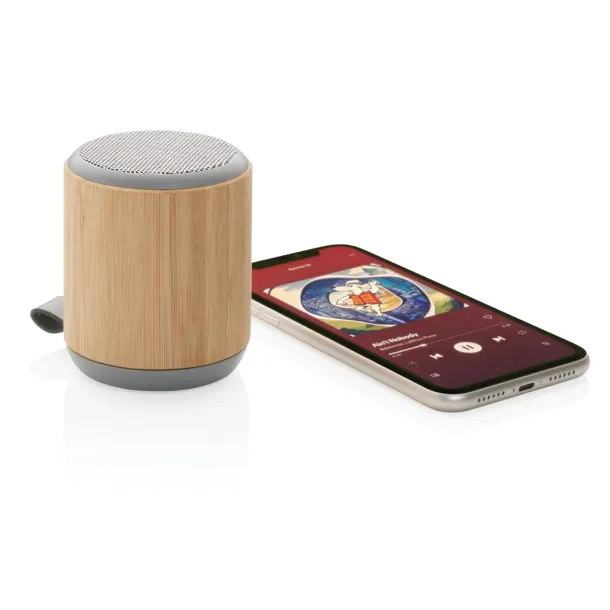  Bamboo and fabric 3W wireless speaker - XD Collection Brown 