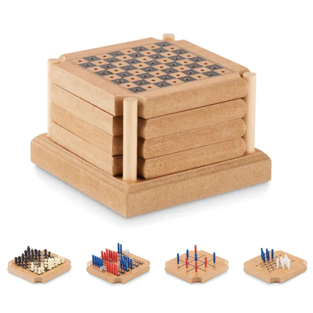 COASTGAME 4-piece coaster game set Wood