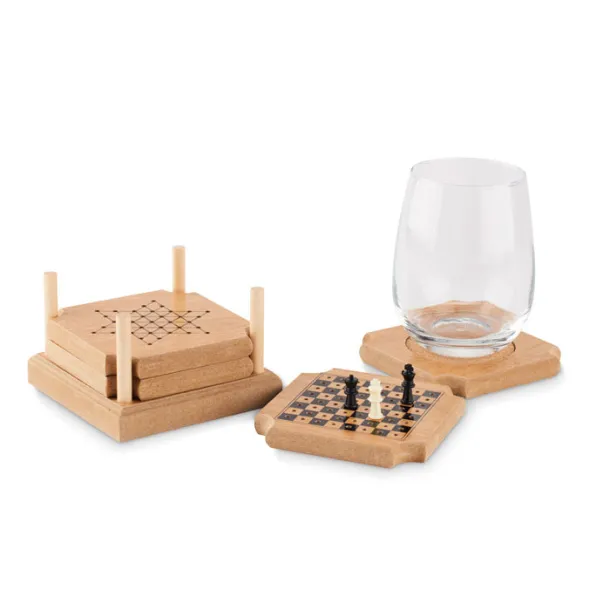 COASTGAME 4-piece coaster game set Wood