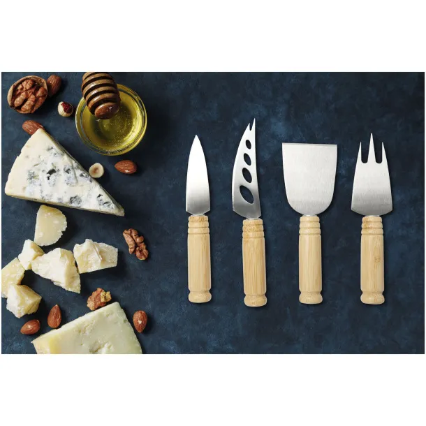 Cheds 4-piece bamboo cheese set - Bullet Natural