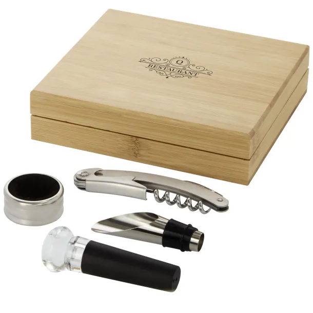 Syrat 4-piece wine set - Seasons Natural Silver