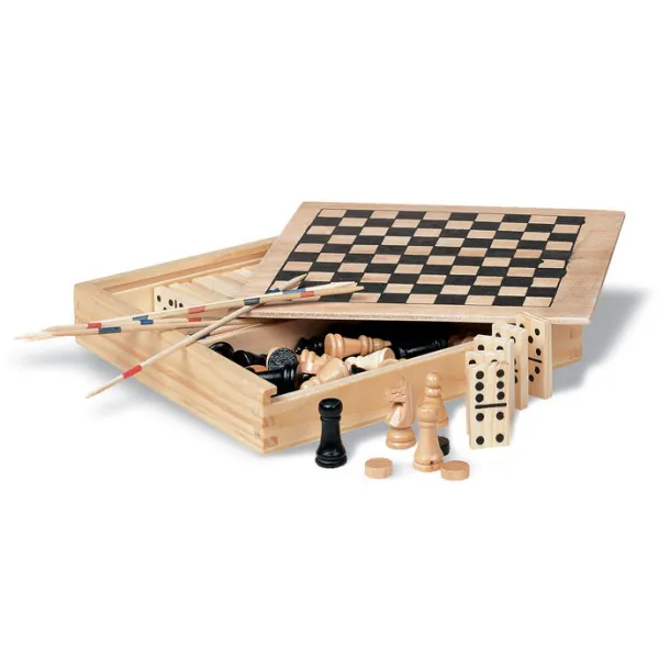 TRIKES 4 games in wooden box Wood