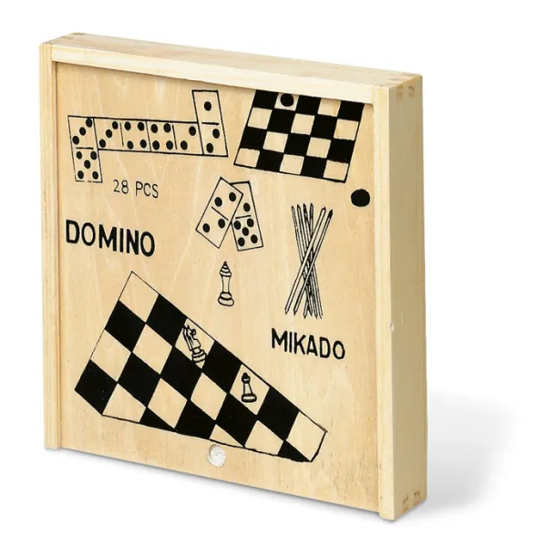 TRIKES 4 games in wooden box Wood