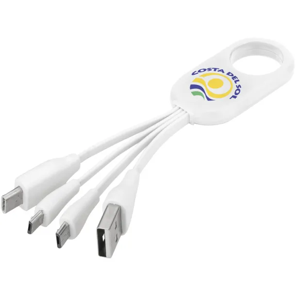 Troup 4-in-1 charging cable with type-C tip - Unbranded White