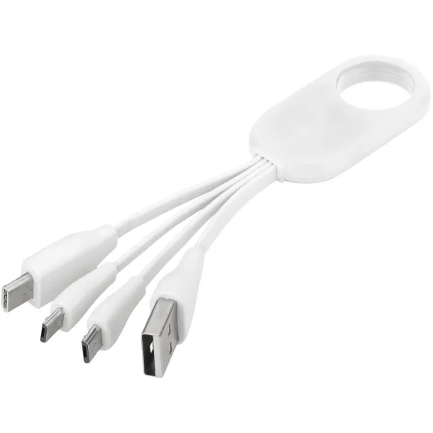 Troup 4-in-1 charging cable with type-C tip - Unbranded White